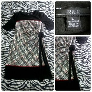 R&K Red and Black Patterened Dress